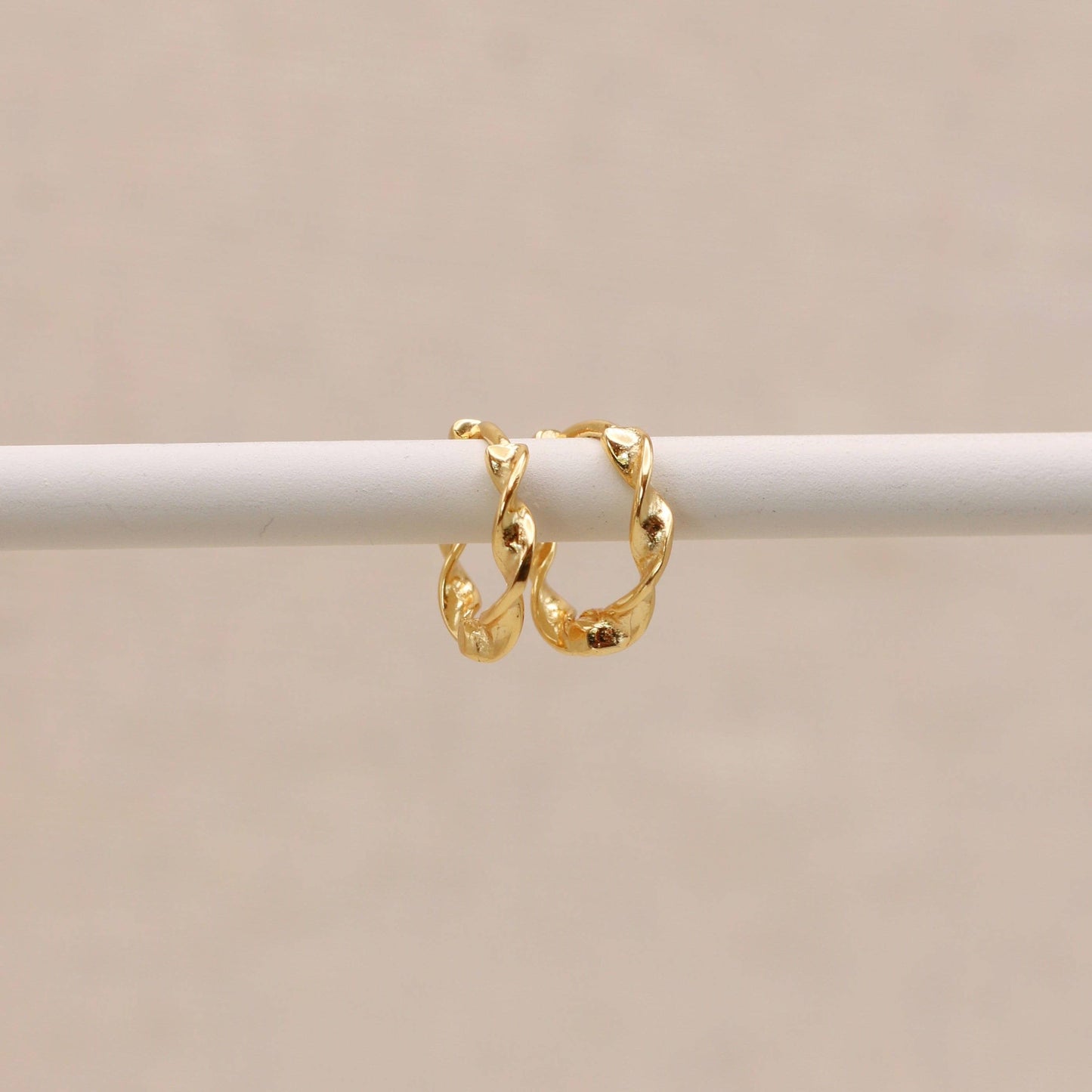 Little Nell Jewellery: Twisted Gold Huggie Hoops