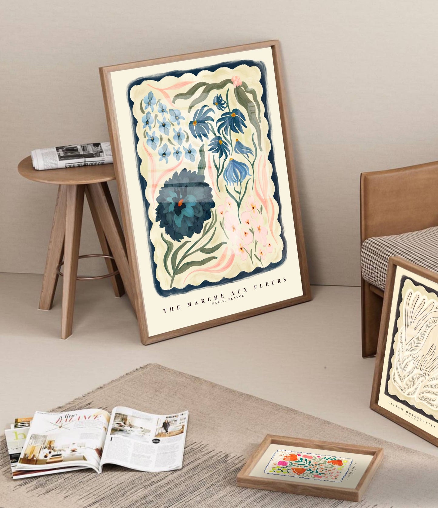 Kate Fox Design: Marché aux Fleurs (Unframed) - A4