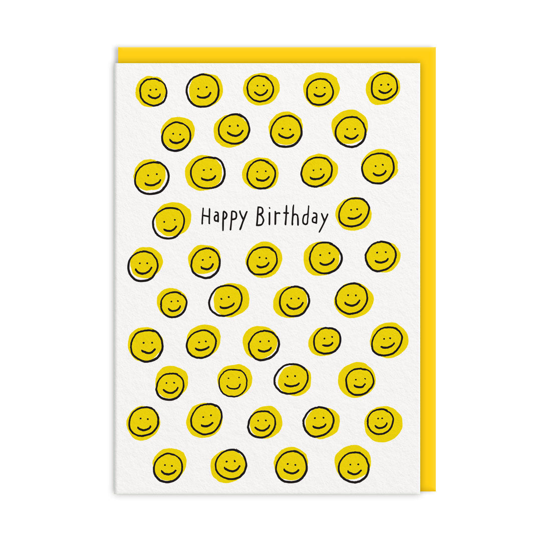 Ohh Deer: Yellow Smiley Happy Birthday Card