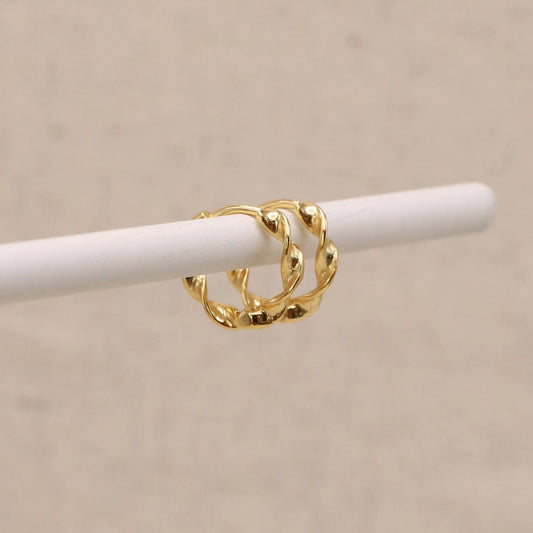 Little Nell Jewellery: Twisted Gold Huggie Hoops