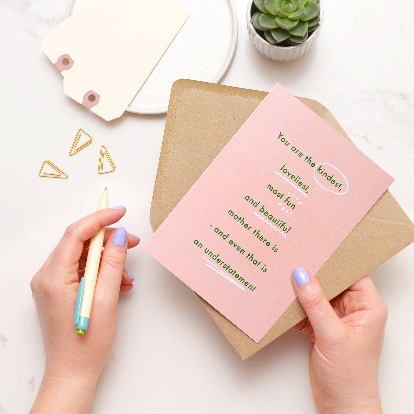 Alphabet Bags: The Kindest Mother - Greeting Card