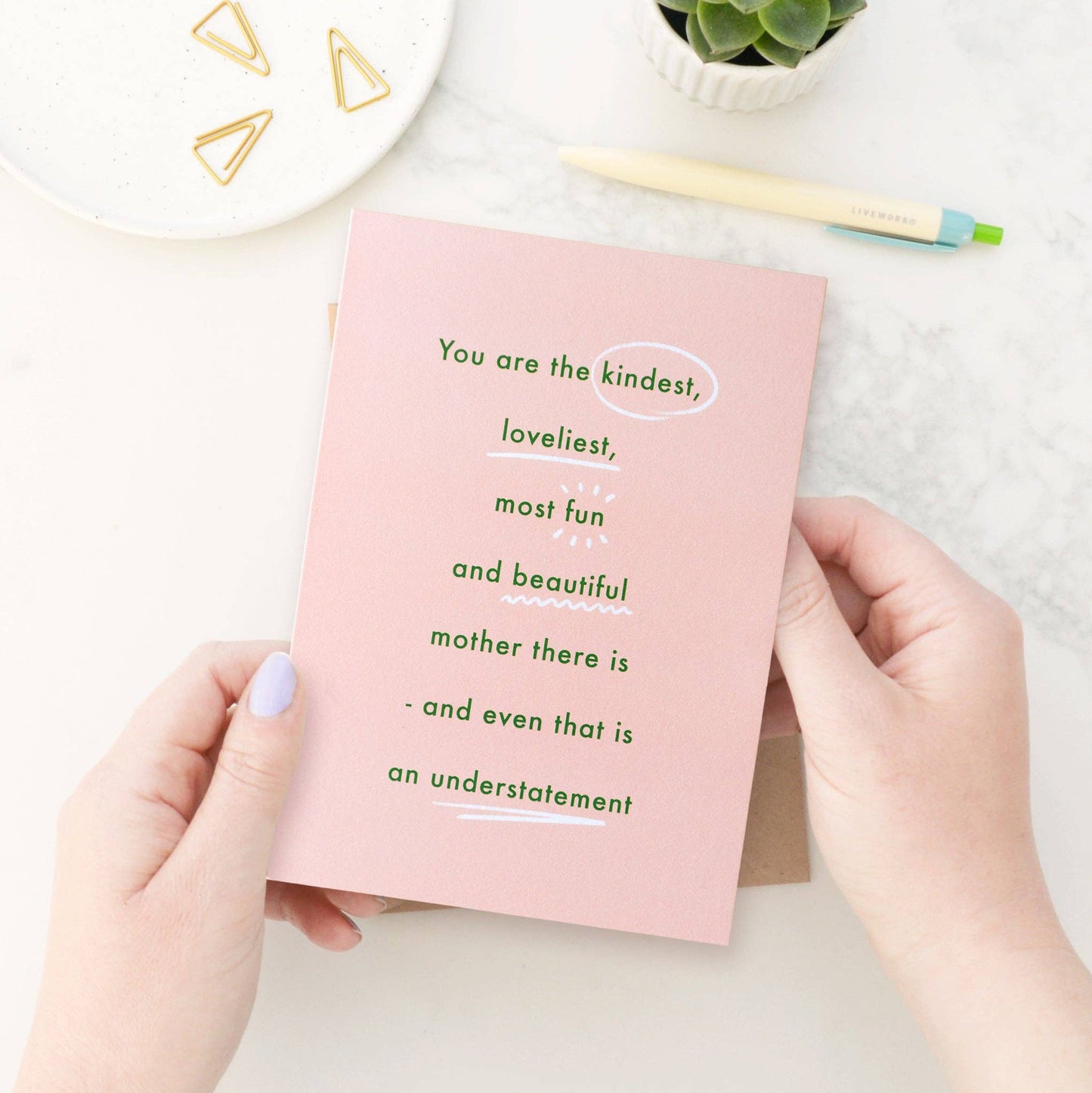 Alphabet Bags: The Kindest Mother - Greeting Card