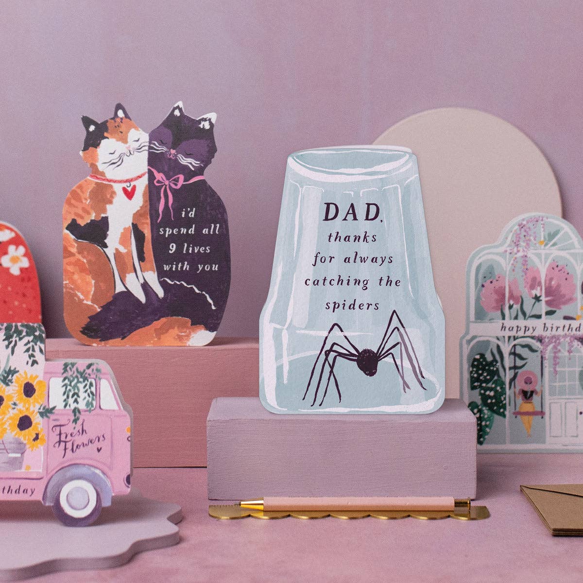 Sister Paper Co.: Spider Catching Dad Card