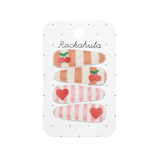 Rockahula Kids: Cherry Stripe Fabric Clip Set
