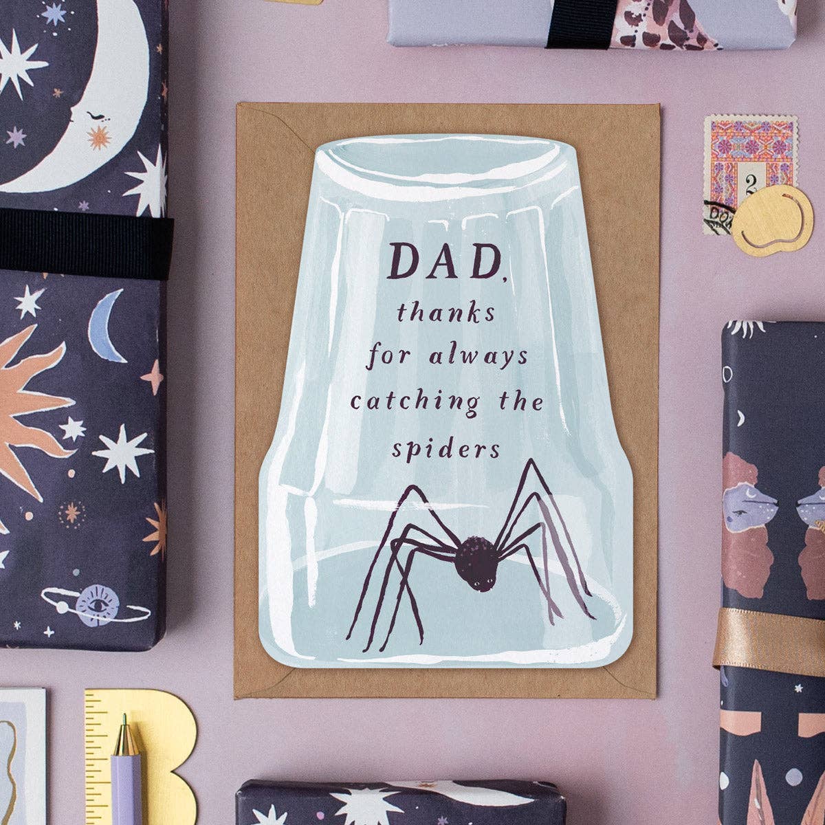 Sister Paper Co.: Spider Catching Dad Card