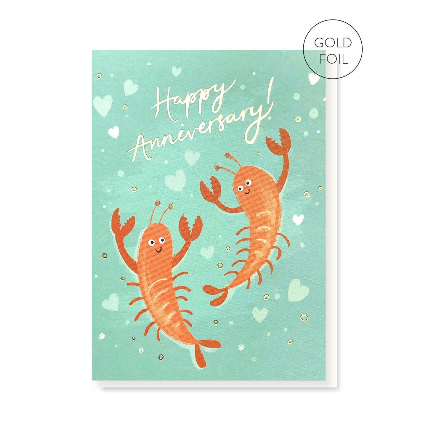 Stormy Knight: Lobsters Gold Foil Luxury Anniversary Card